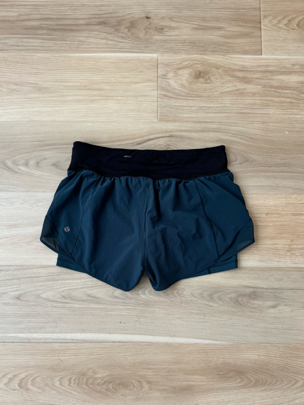lululemon athletica Black and Dark Teal Running Shorts